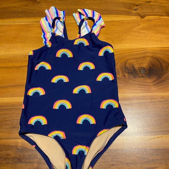 Jcrew Crewcuts Girls Rainbow Swim Suit -  size 4-5 - Picture 1 of 3